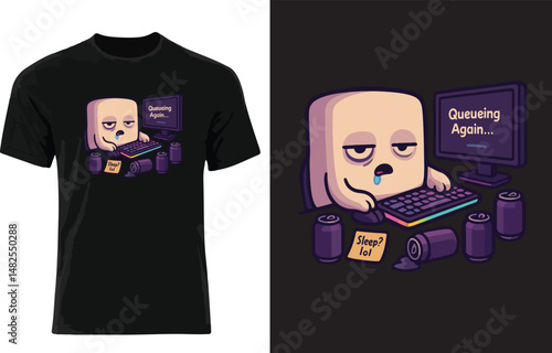 Marshmallow lazy tshirt design