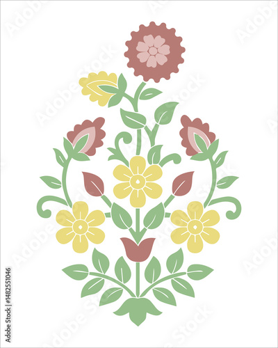 Seamless floral wall pattern of the Mughal era
Pattern on the palace, Jaipur, Mughal Traditional colorful arch gate vector pattern, Mughal floral traditional ornament with an arch and a motif borders