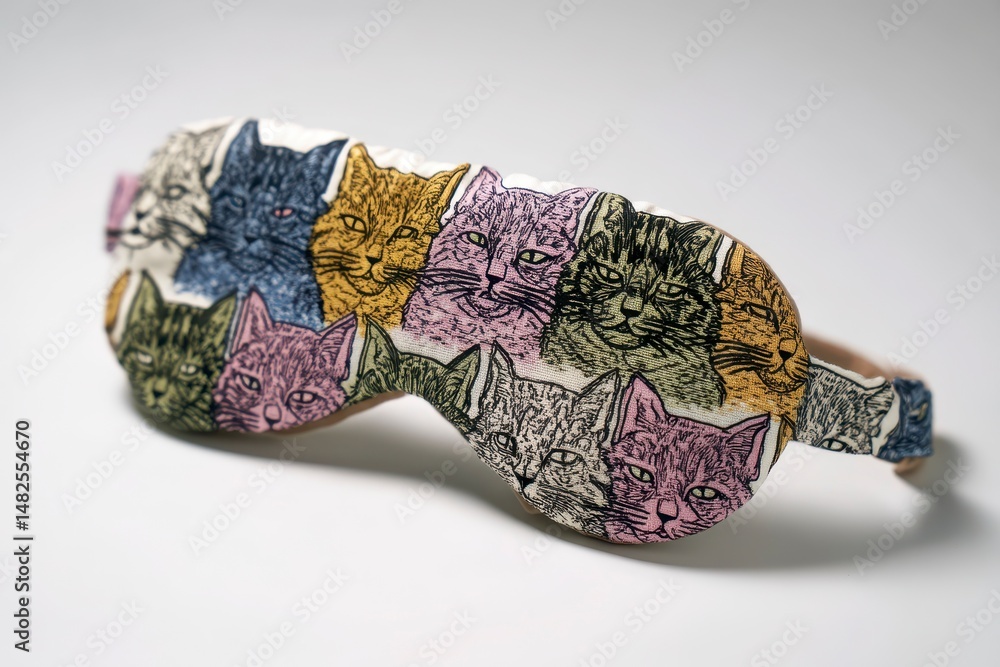 Sleep mask with cat pattern --ar 3:2 --profile mi65wdg --v 7 Job ID: 245da49e-d7e7-4c7d-bc52-cf49e6518521