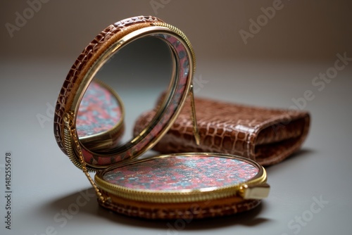 Obraz na płótnie Small cosmetic mirror in handbag w salonie