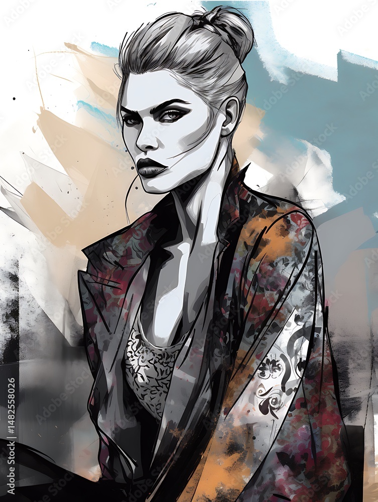 Stylish Woman Illustration. Stylish Woman Illustration.