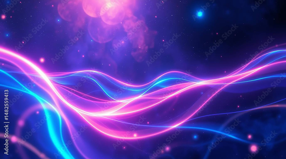 Abstract purple and blue backgrounds with glowing lines evoke a sense of motion and energy in a wavy design Abstract purple and blue backgrounds with glowing lines evoke a sense of motion and energy in a wavy design
