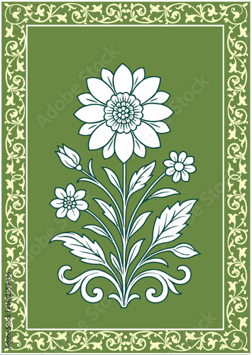 Seamless floral wall pattern of the Mughal era
Pattern on the palace, Jaipur, Mughal Traditional colorful arch gate vector pattern, Mughal floral traditional ornament with an arch and a motif borders