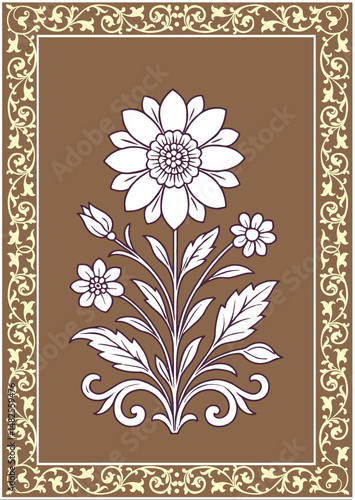 Seamless floral wall pattern of the Mughal era
Pattern on the palace, Jaipur, Mughal Traditional colorful arch gate vector pattern, Mughal floral traditional ornament with an arch and a motif borders