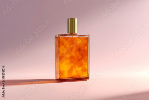 Obraz na płótnie Mockup of a glass rectangular bottle for cosmetics on a white background for perfume, oil, other cosmetic liquid w salonie