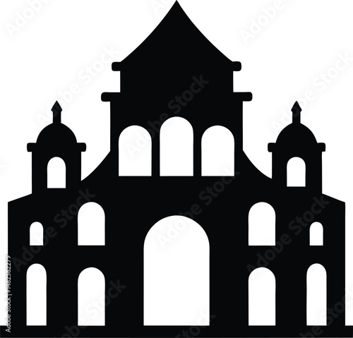 silhouette of church