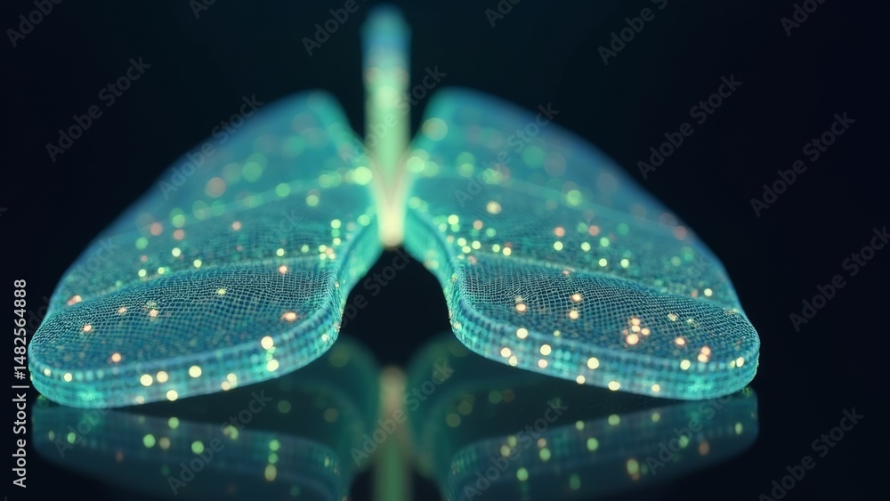 Fototapeta premium Human lung glowing image