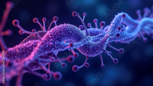 Purple glowing microscopic image