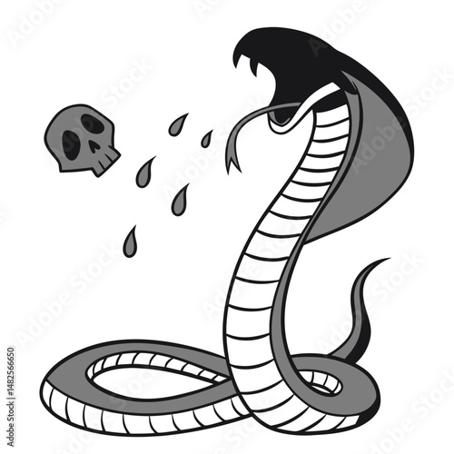 a-cobra-silhouette-spitting-venom--with-the-venom-.eps