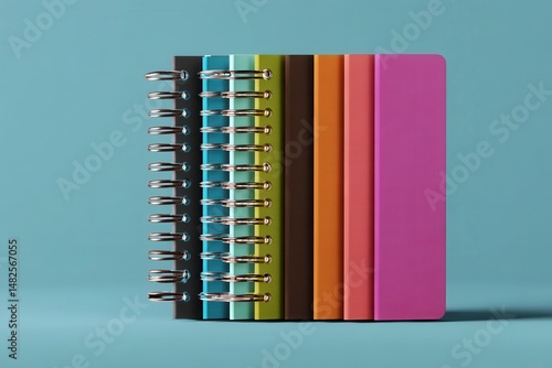 Obraz na płótnie Mockup of a multi-colored notebook on rings w salonie