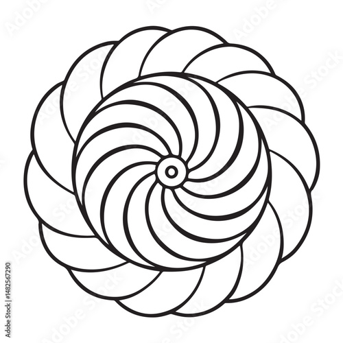 anti stress mandala coloring page, bold and easy mandala coloring page, mandala coloring page, line art, black and white illustration