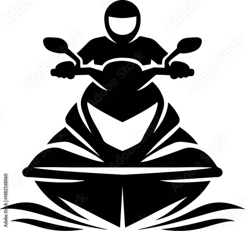 Jet ski rider vector silhouette design