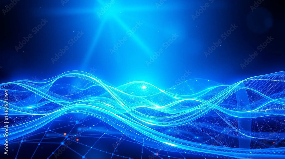 Abstract blue wave background with fractal light design and motion lines creates a textured 3d digital art wallpaper Abstract blue wave background with fractal light design and motion lines creates a textured 3d digital art wallpaper