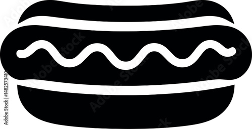 Hot dog vector black silhouette print design