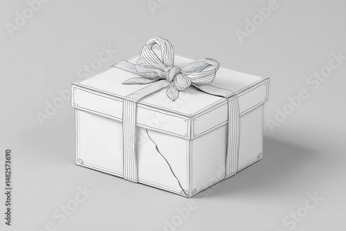 Obraz na płótnie Mock-up of a box with bows for transportation of baked goods, cakes w salonie