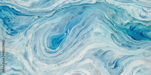 
Vector watercolor ocean wave line blue and white background. Ocean sea art with natural template. Seamless soft blue ocean pattern wave water background.
