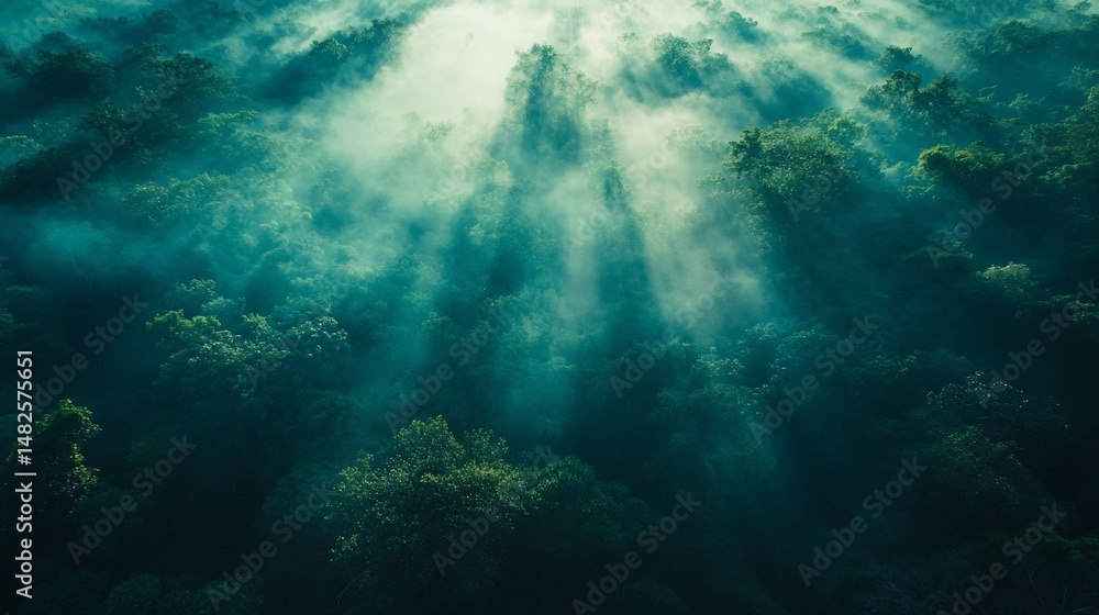 Fototapeta premium Misty forest canopy