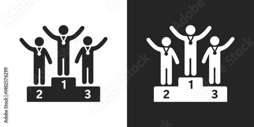 Winners podium, First Second Third Place Medal Award Ceremony Symbol icon vector design