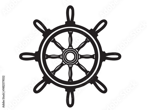 ship's steering wheel icon for nautical or maritime themes