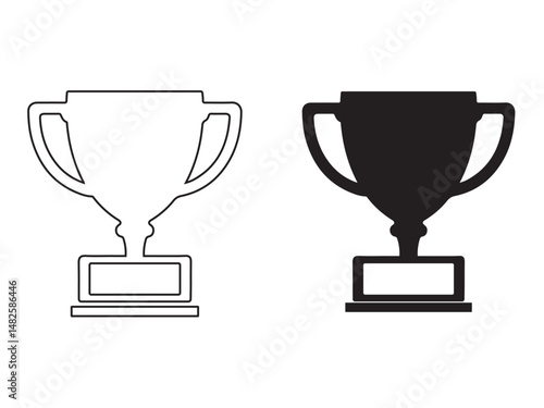 trophy cup icons for awards, achievements, or competition designs