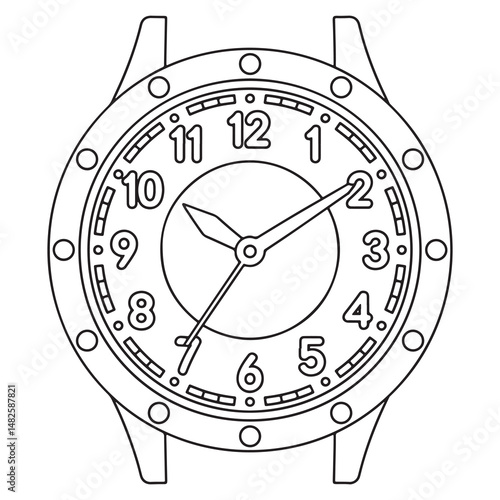 Analog Clock Minimal Line Art