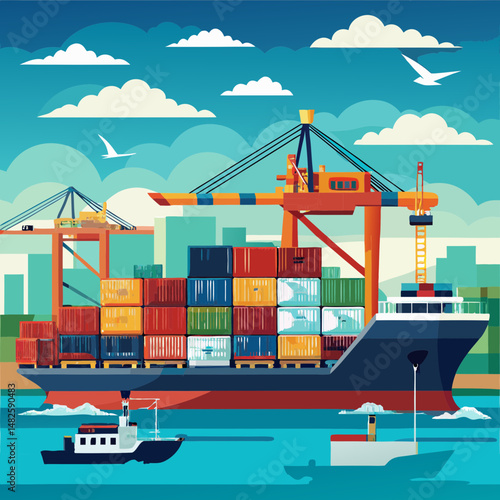 cargo ship in port