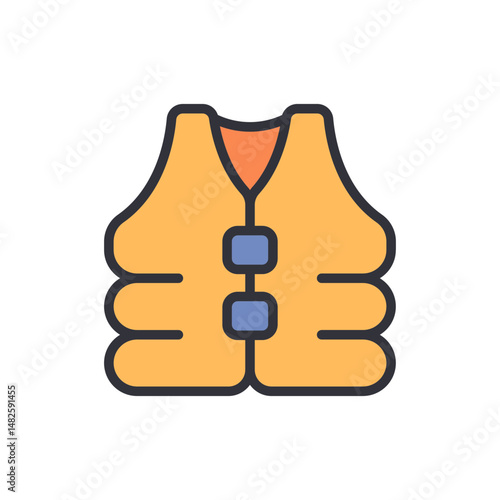 Illustration Of A Yellow Life Vest For Water Safety Activity