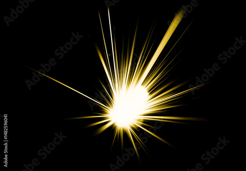 stars, explosion of sparks from an electrical short circuit..