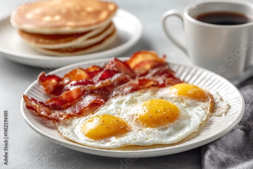 Wallpaper Mural Crispy Bacon and Sunny-Side Up Eggs: A Delicious Breakfast Plate Torontodigital.ca