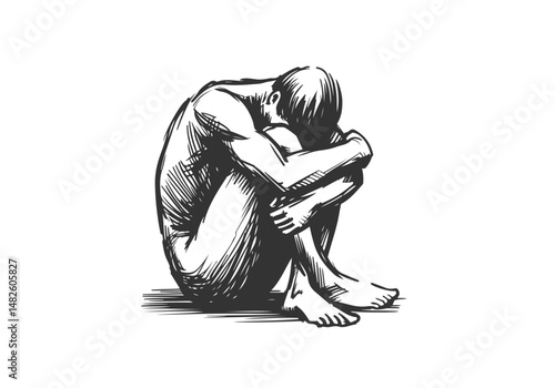 Anxiety hand drawn sketch vector illustration