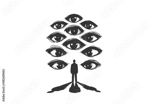 Anxiety hand drawn sketch vector illustration