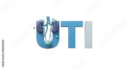 Understanding Urinary Tract Infection Illustration Showing Kidneys and Bladder Anatomy