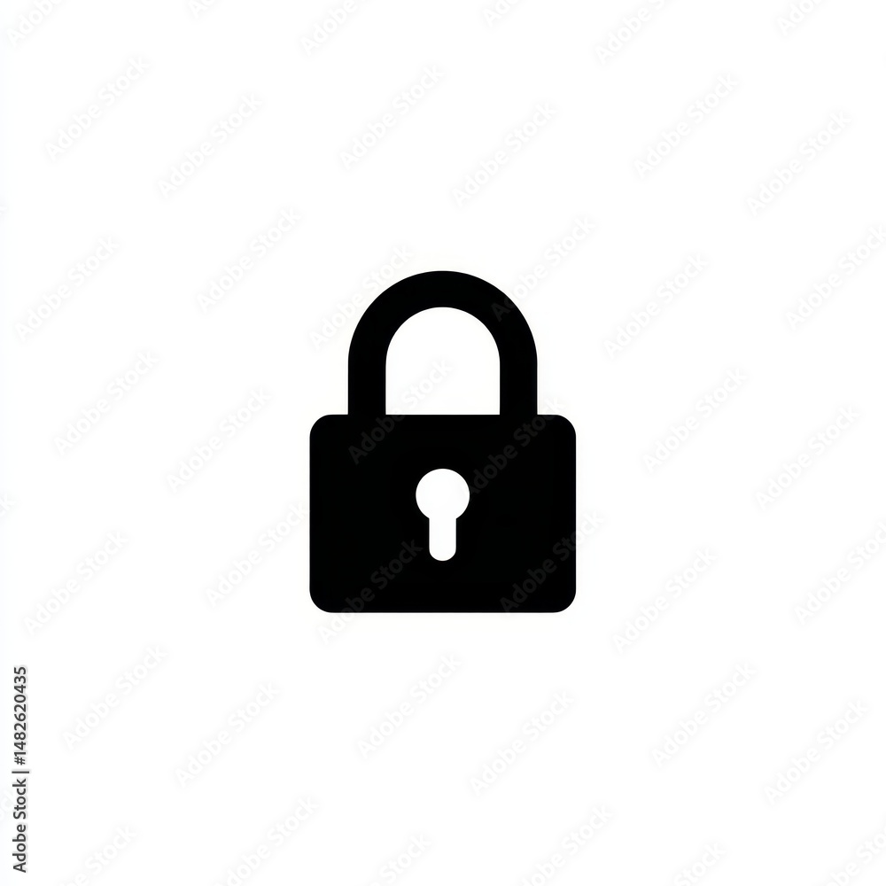 Simple Black Padlock Icon Simple Black Padlock Icon