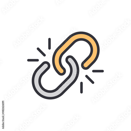Stylized Image Featuring Two Interlocking Chain Links Symbolizing Connection