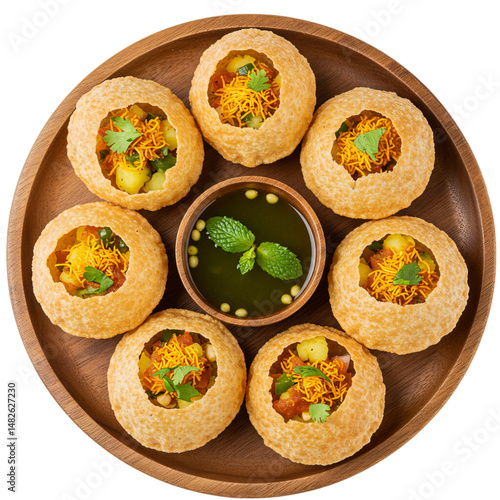Delicious Indian Pani Puri, perfect for food photography