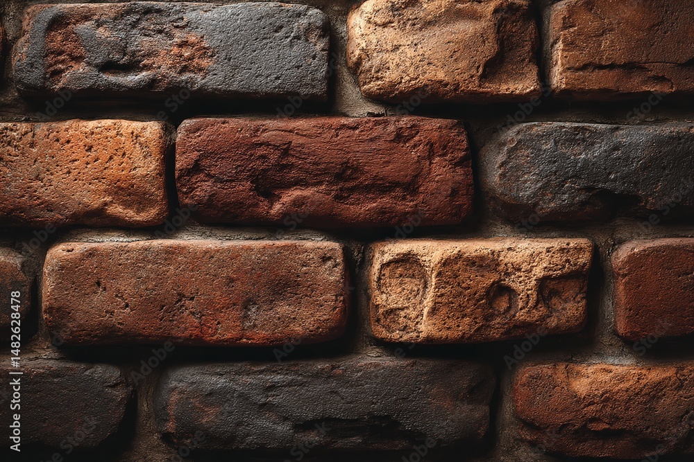 Background with a rustic red-brown brick and stone texture. Generative Ai Background with a rustic red-brown brick and stone texture. Generative Ai