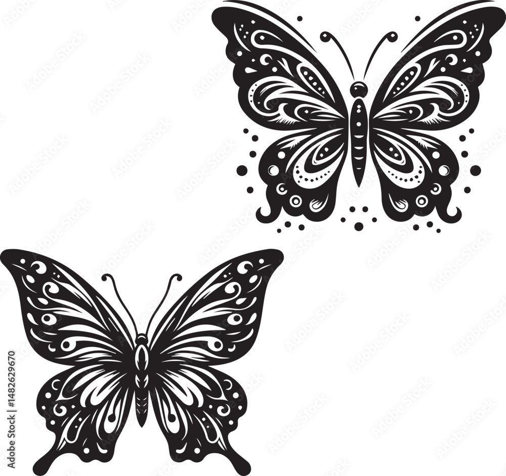 A beautiful butterfly stencil with intricate designs.
A beautiful butterfly stencil with intricate designs.