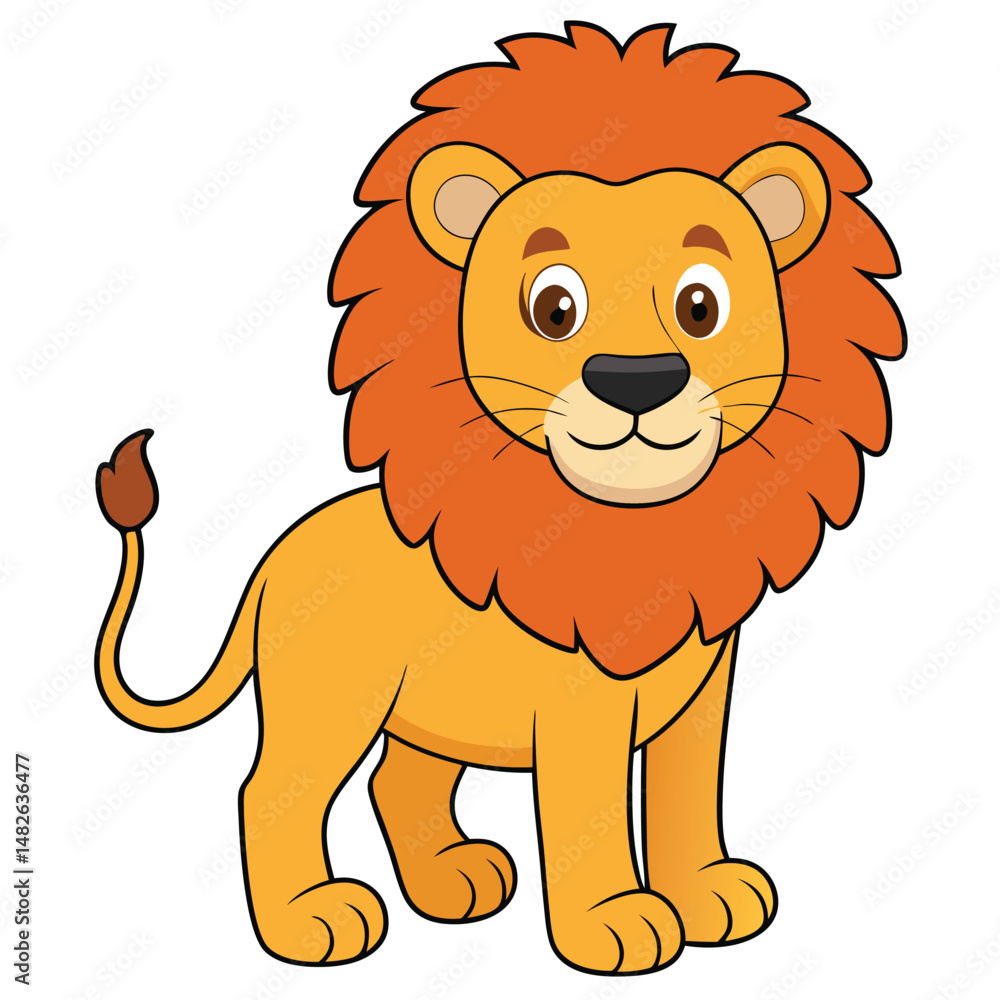 Fototapeta premium lion cartoon isolated on white