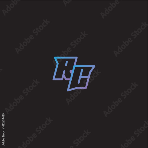 monogram logo design amazing esport style RC dinamyc line gaming concept letter