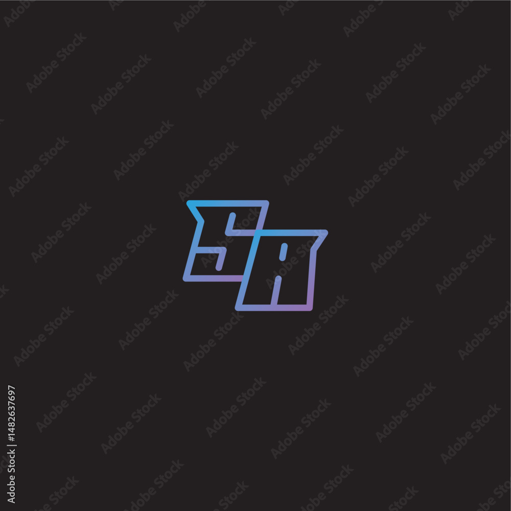 monogram logo design amazing esport style SA dinamyc line gaming concept letter monogram logo design amazing esport style SA dinamyc line gaming concept letter