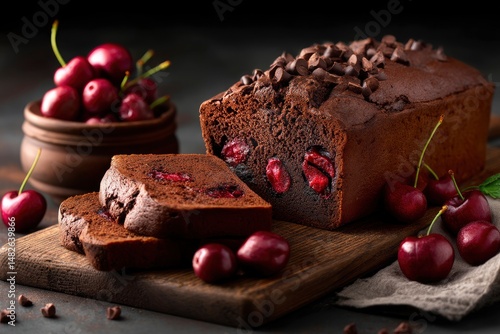 Decadent Chocolate Cherry Loaf: A Dark, Rich Culinary Delight photo