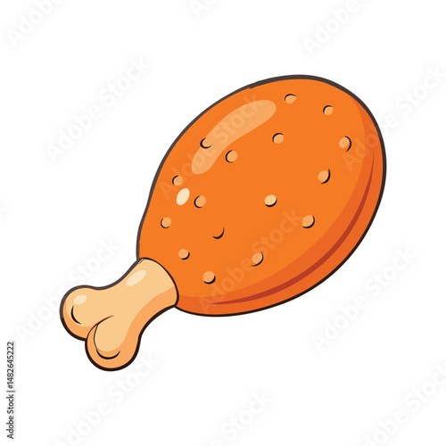 Fresh raw chicken vector illustration. Whole uncooked poultry meat, kitchen ingredient, butcher cut, realistic food graphic.


