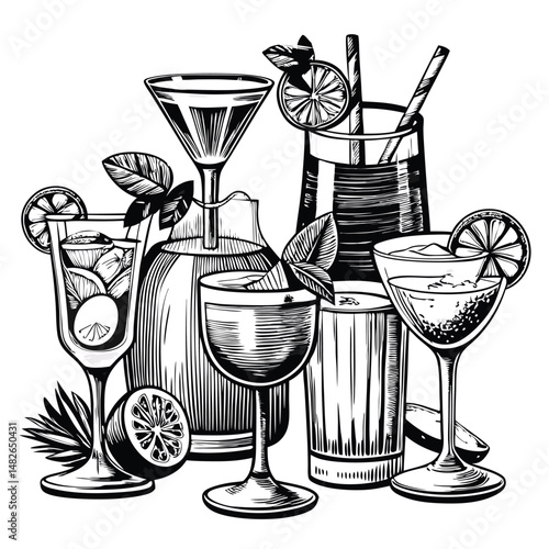 set of drinks