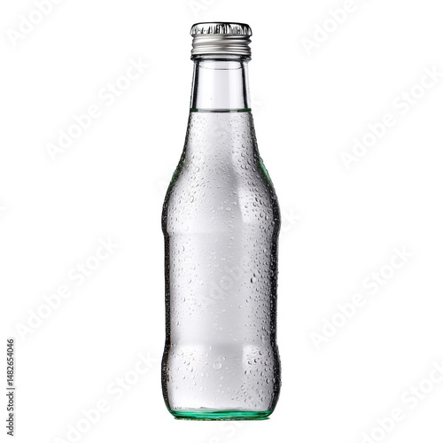 Wallpaper Mural Invigorating cold mineral water in frosted glass bottle with refreshing indoor condensation, isolated on transparent background Torontodigital.ca