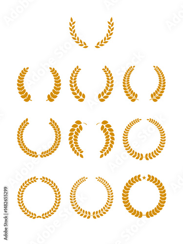 月桂樹のベクターイラストセット