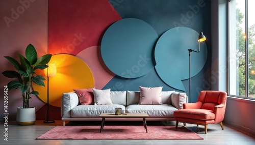 Wallpaper Mural Abstract geometric shapes, modern minimalist home decor, room, art, vector Torontodigital.ca