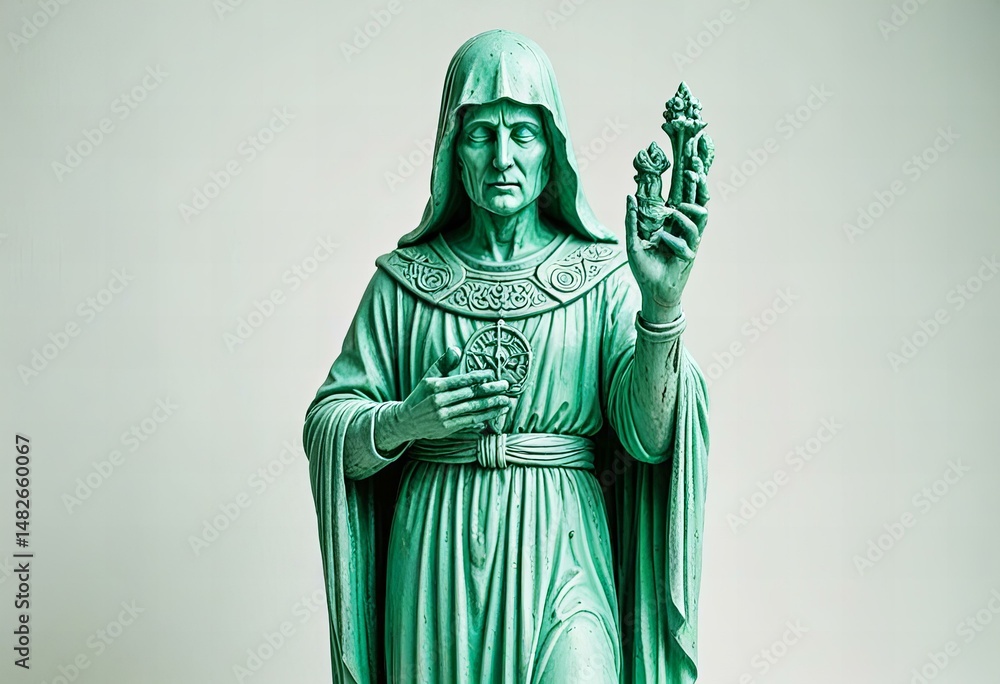 Obraz premium Picture Warlock statue isolated on a white background.