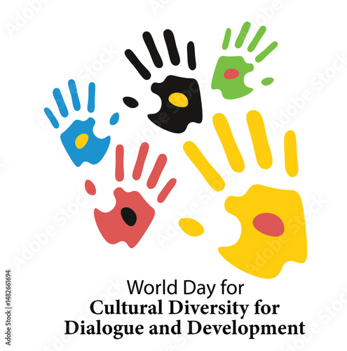 World Day for Cultural Diversity for Dialogue and Development design template for celebration. cultural diversity vector design. cultural diversity design teplate. hand vector design. globe flat vecto
