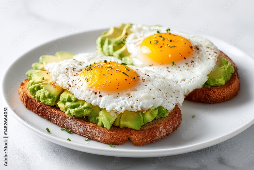 Avocado Toast with Sunny-Side Up Eggs: A Vibrant Breakfast Delight Avocado Toast with Sunny-Side Up Eggs: A Vibrant Breakfast Delight
