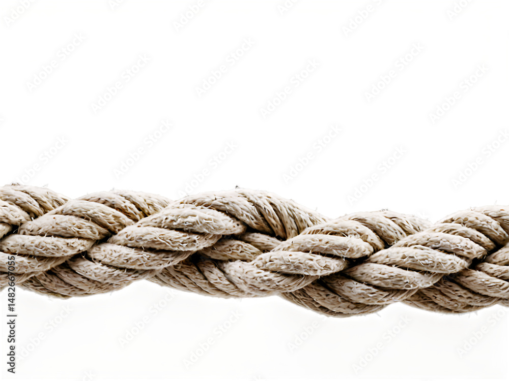 Close up macro shot of a thick textured rope with a neutral beige background Close up macro shot of a thick textured rope with a neutral beige background